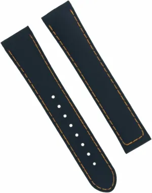 Watch Band Strap Compatible With Omega relief winter masonry innate unconsolidated Seamaster Planet Ocean Black With Orange Stitching Ewatchparts 20mm Rubber 