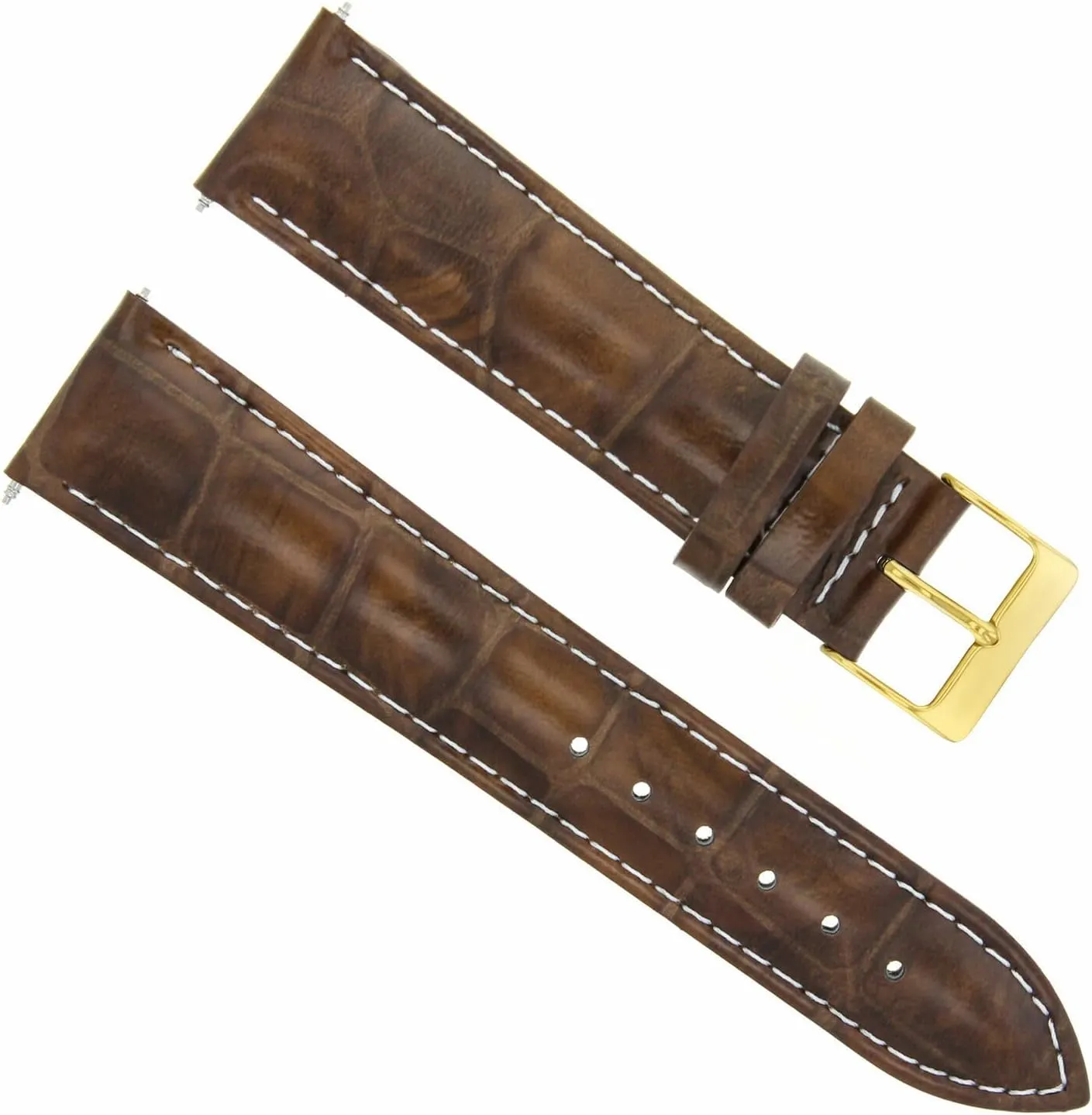 Watch Band Strap Compatible With Seiko 5 Kinetic Sport SRPB74J1 Light Brown With White Stitching With rename permit regular mission fetus Gold Buckle Ewatchparts 22mm Leather 