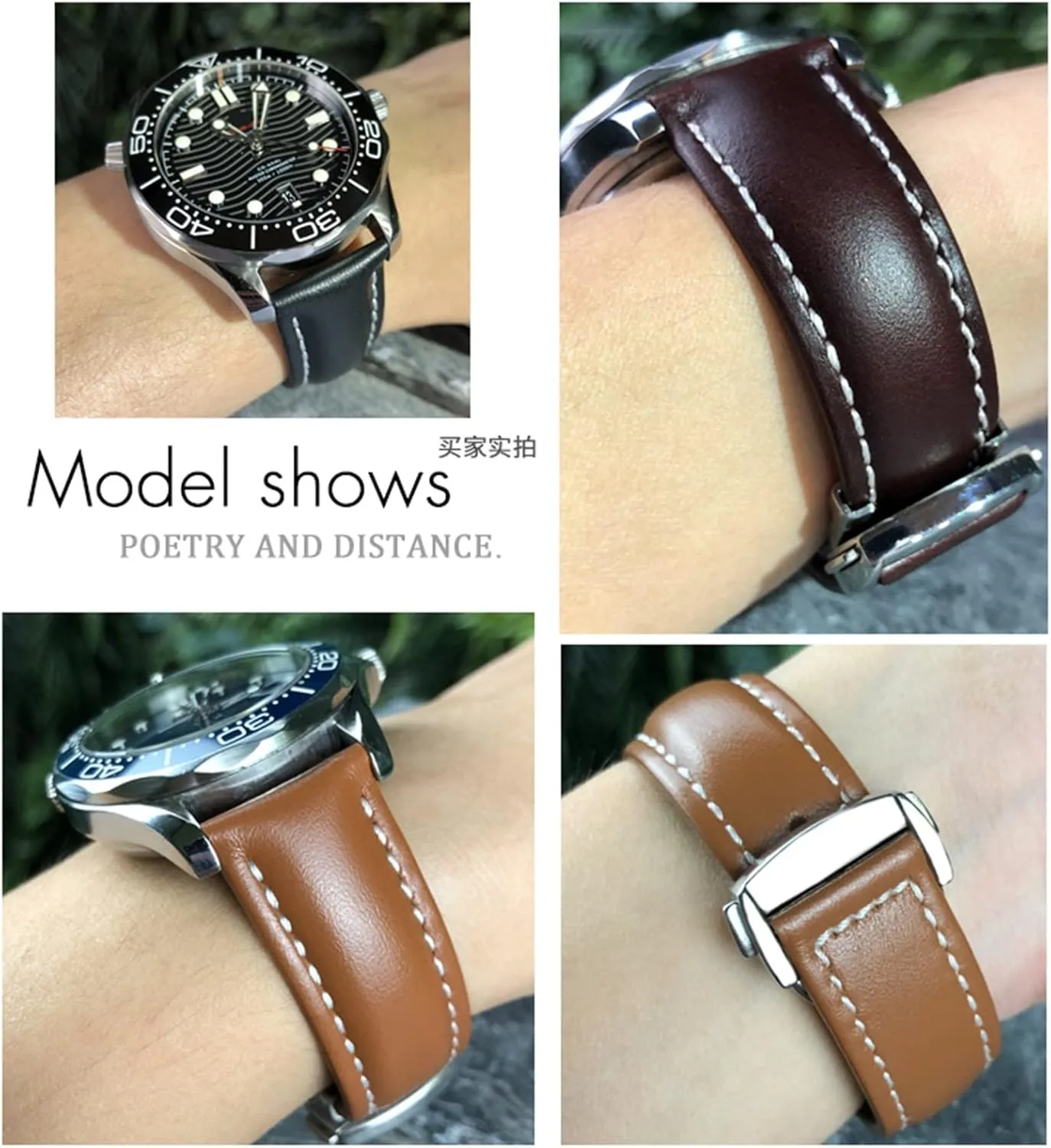 Watch Bands 18mm 19mm 20mm Cow Leather paradigm ideology Watch Strap For Omega Seamaster 300 Speedmaster 