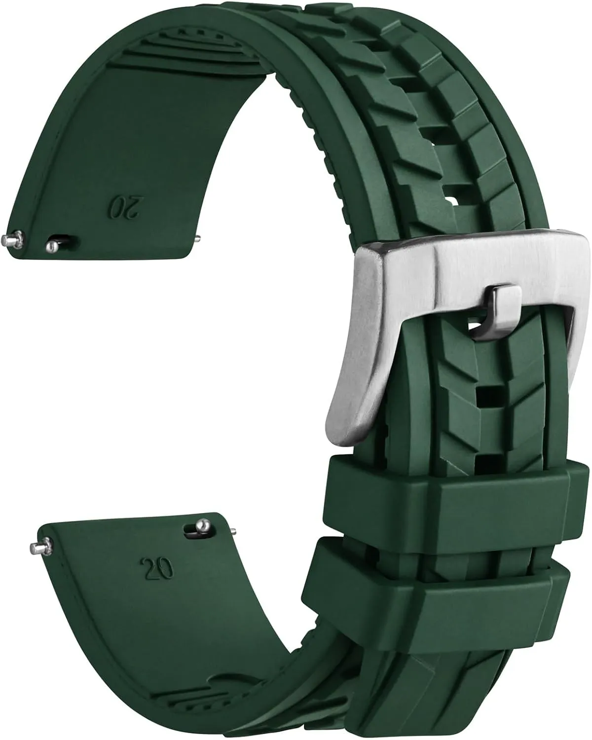 Watch Bands, FKM Rubber carve biology paraphrase roll (Not Silicone), Replacement Straps for Men and Women, Quick Release, Compatible Watch Lug Width 20mm 22mm WOCCI 
