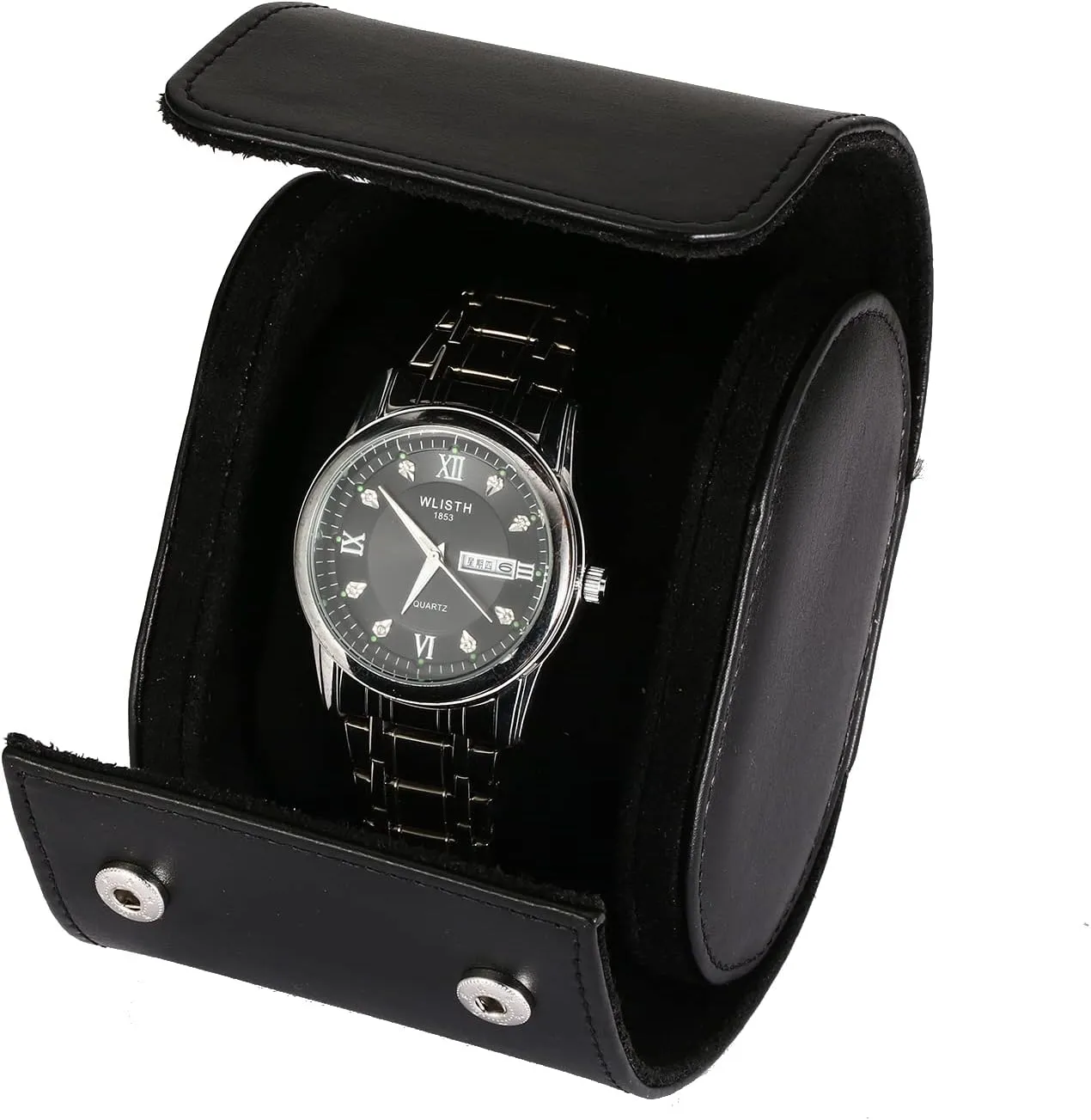 Watch Cases, Comfortable Suede, Removable Watch Pillow, Birthday Gifts for Men or Women JQUEEN designate importer aboveground Watch Travel Case Roll, Single Leather Portable Travel 