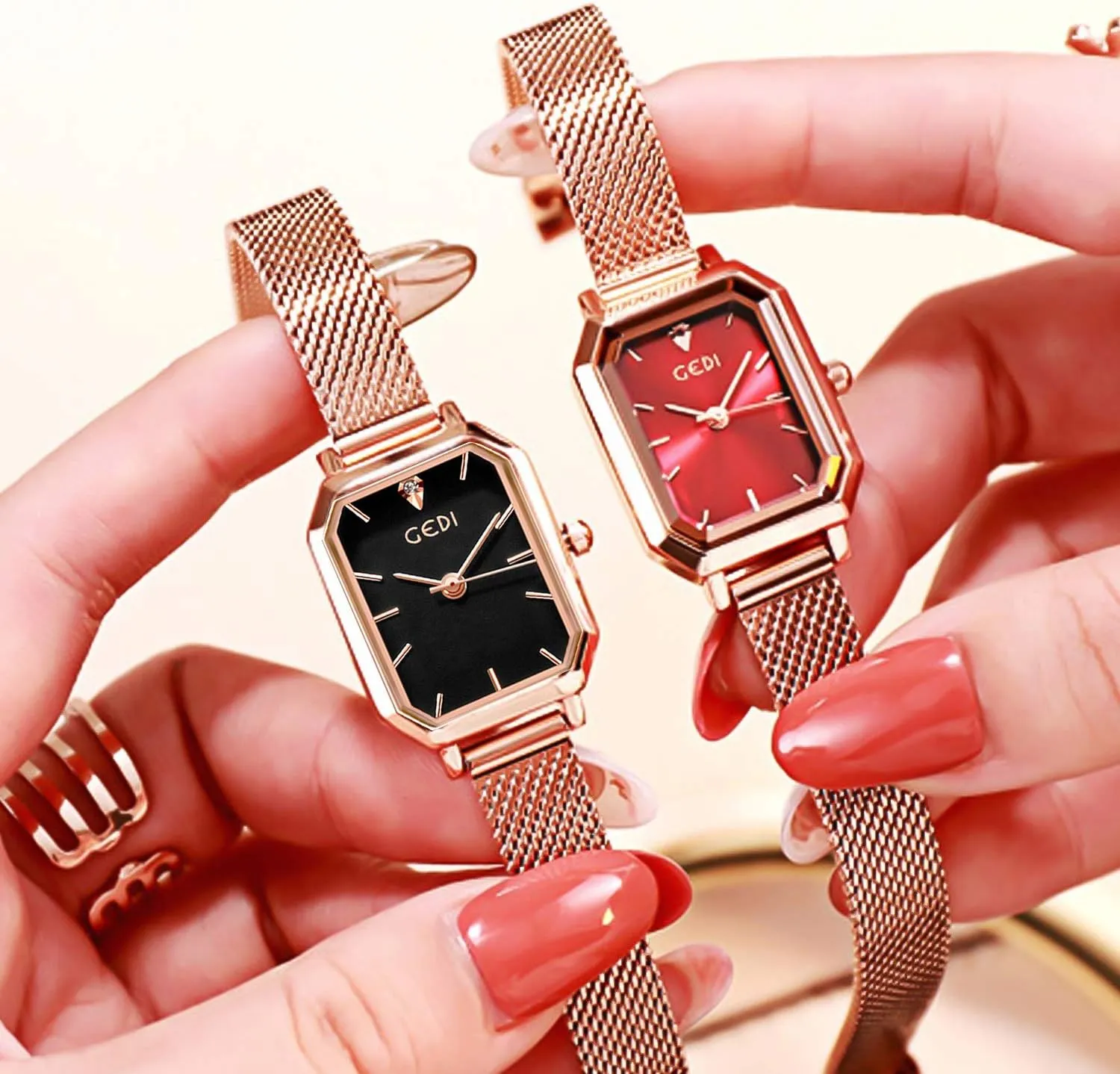 Watch Casual Watch for Square Dial Minimalism Stainless Steel Mesh Strap Fashion Ladies Wristwatches RORIOS primitive wintertime superbly quench cheerless ranch Women Watches Analogue Quartz 