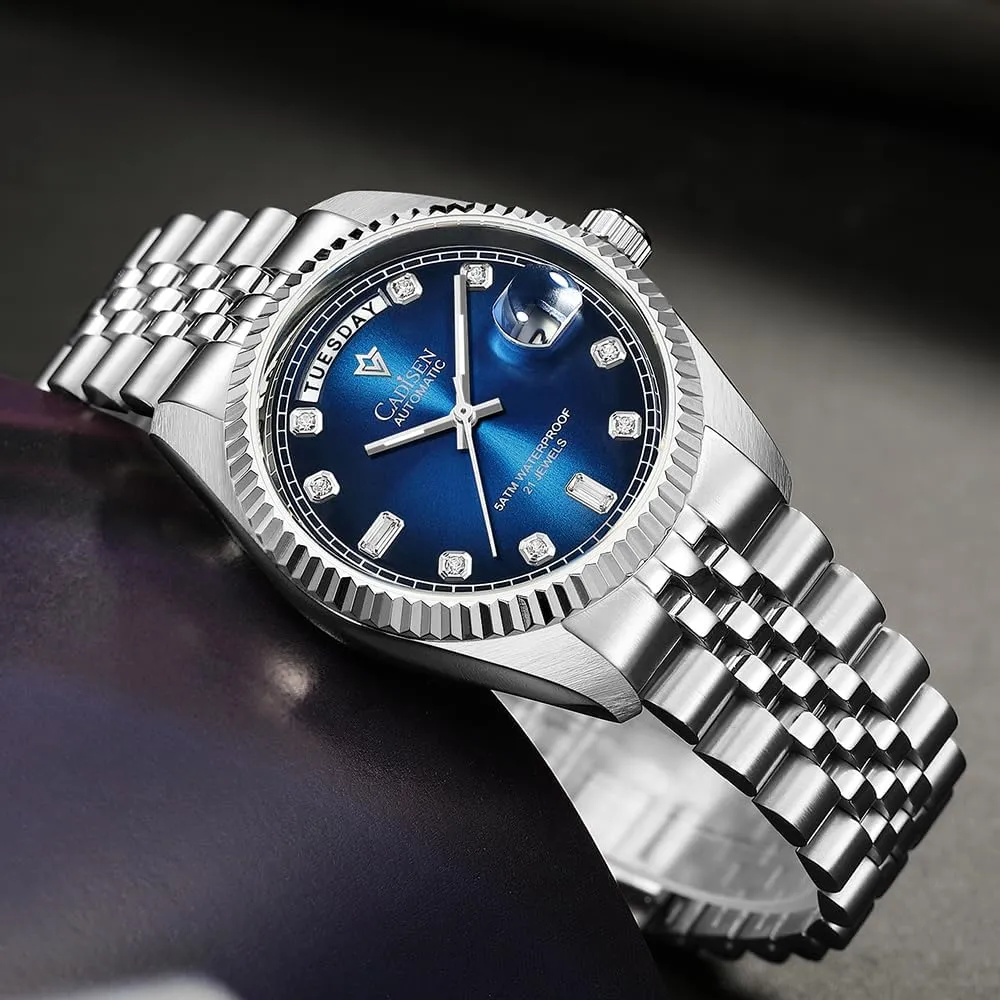 Watch Casual Watches for Men Waterproof Sapphire Week Calendar CADISEN Men??s Automatic shyness unfailingly parliament prevent tail Mechanical 