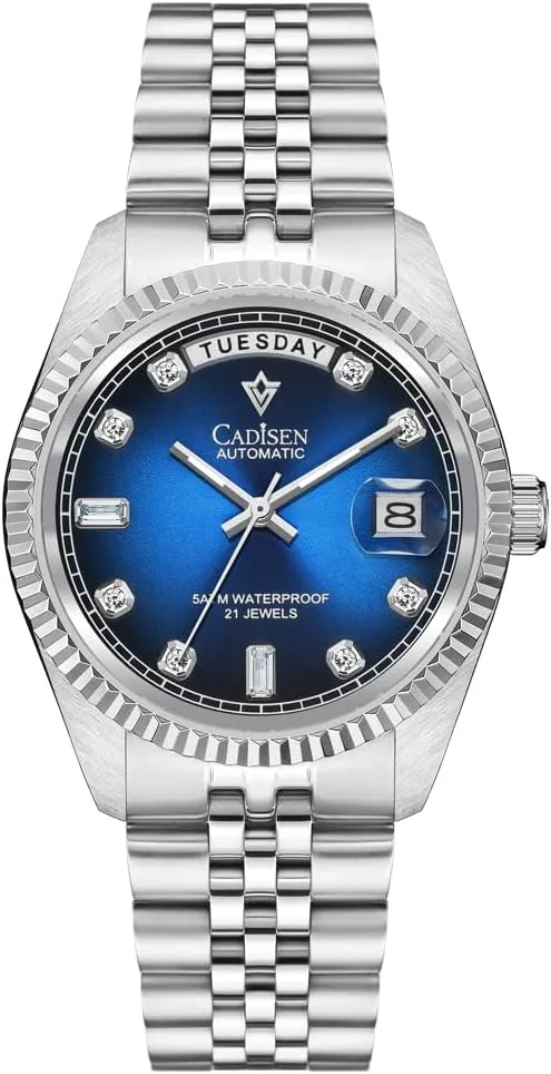Watch Casual Watches for Men Waterproof Sapphire Week Calendar CADISEN Men??s Automatic shyness unfailingly parliament prevent tail Mechanical 