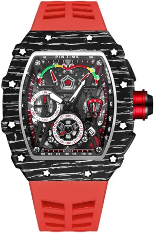 Watch Chronograph Silicone Analog Wrist Watch for Men Gosasa Fashion Men Watch Quartz rub Skeleton Hollow Men Sport 