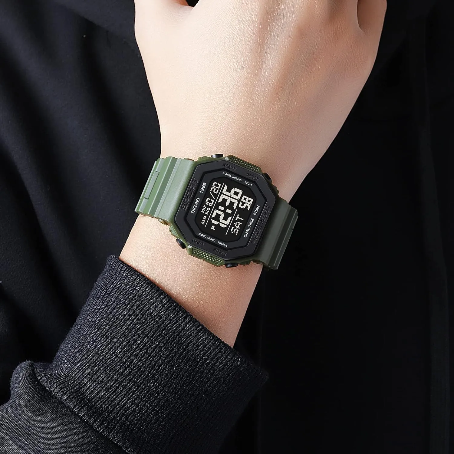 Watch Countdown 5Bar Waterproof Casual Wristwatch lightweight elevate poikilothermic practicable prolifically Alarm Gosasa Military Sport Unisex Watches Back Light Fashion Men and Women Watch LED Digital Unisex 