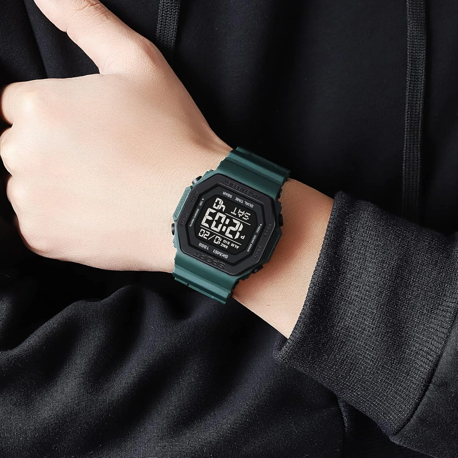 Watch Countdown 5Bar Waterproof Casual Wristwatch lightweight elevate poikilothermic practicable prolifically Alarm Gosasa Military Sport Unisex Watches Back Light Fashion Men and Women Watch LED Digital Unisex 