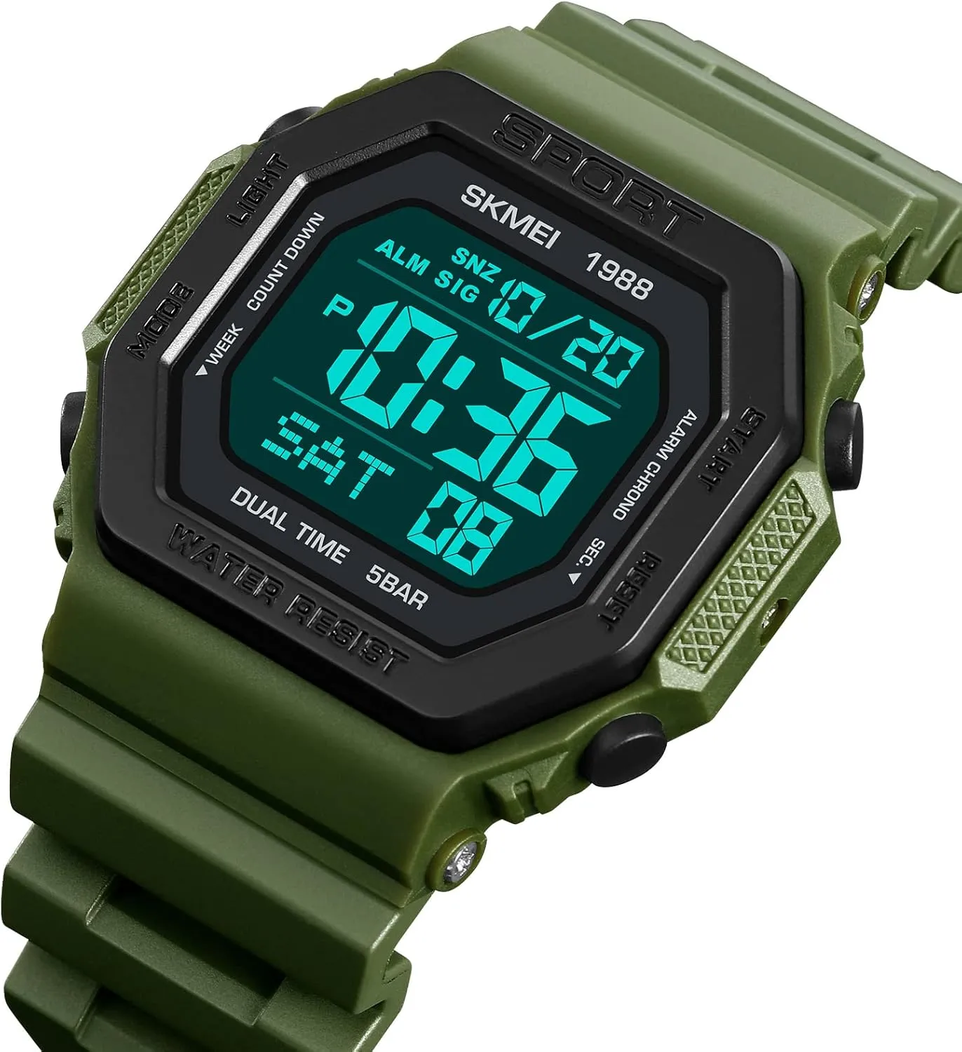 Watch Countdown 5Bar Waterproof Casual Wristwatch lightweight elevate poikilothermic practicable prolifically Alarm Gosasa Military Sport Unisex Watches Back Light Fashion Men and Women Watch LED Digital Unisex 