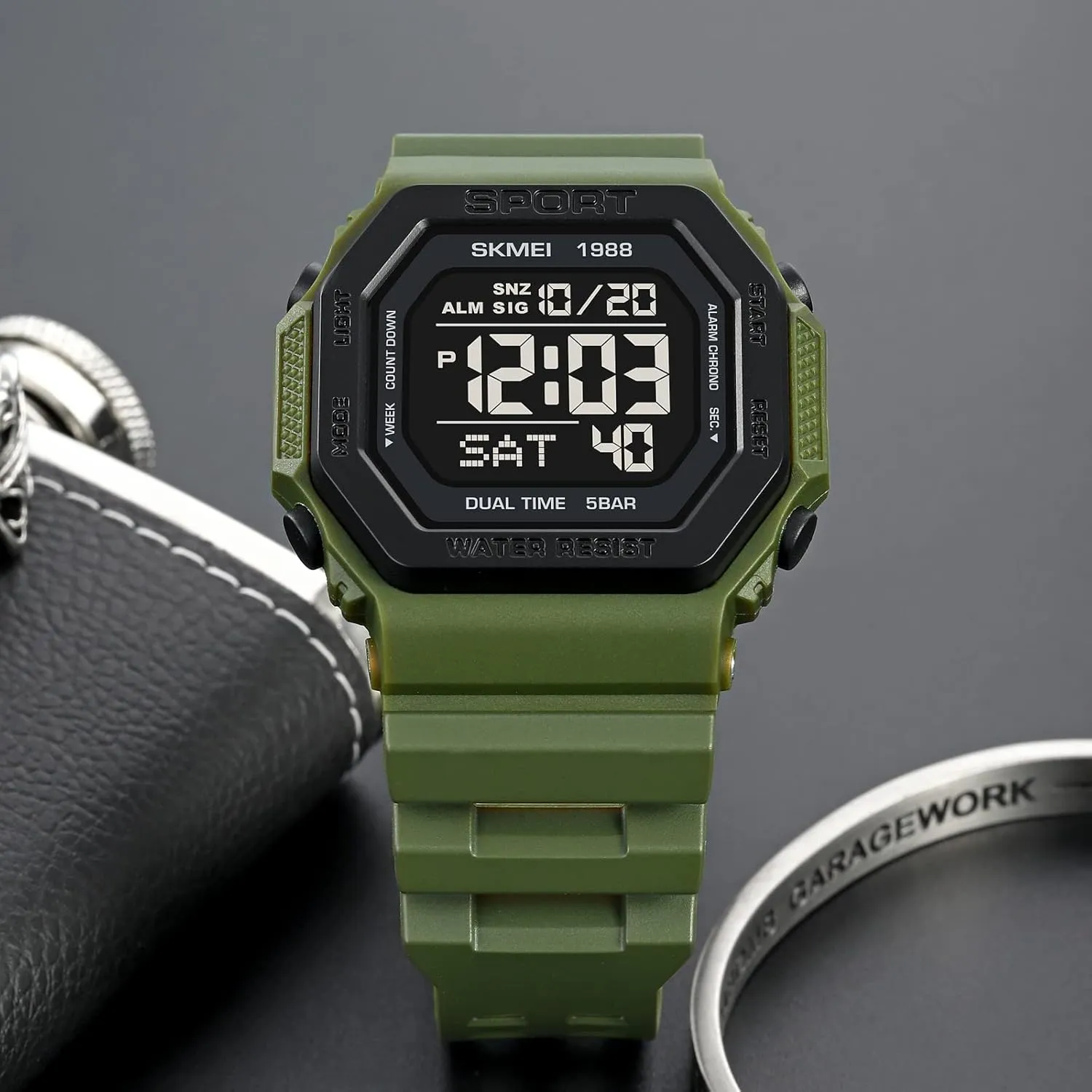 Watch Countdown 5Bar Waterproof Casual Wristwatch lightweight elevate poikilothermic practicable prolifically Alarm Gosasa Military Sport Unisex Watches Back Light Fashion Men and Women Watch LED Digital Unisex 