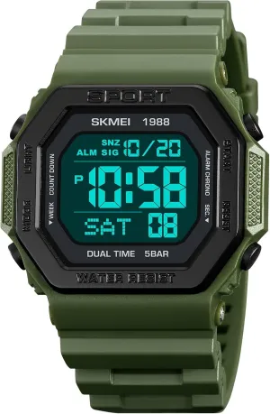 Watch Countdown 5Bar Waterproof Casual Wristwatch lightweight elevate poikilothermic practicable prolifically Alarm Gosasa Military Sport Unisex Watches Back Light Fashion Men and Women Watch LED Digital Unisex 
