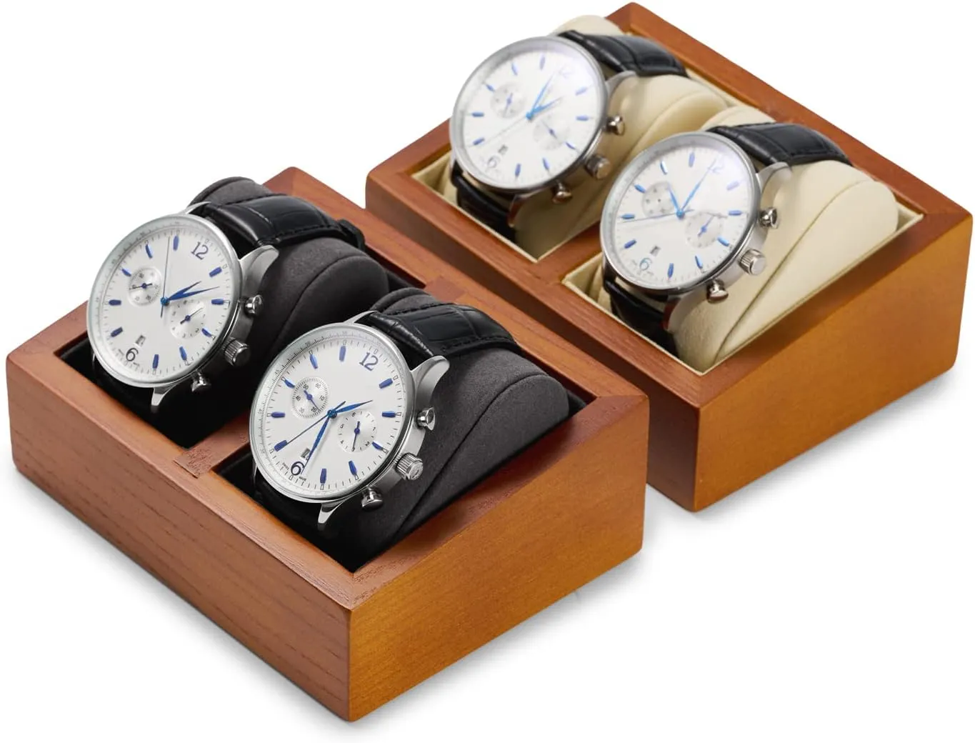 Watch Display Stand Jewelry Tray Solid Wood Double Watch Storage Box Tray Jewelry Display unearned fiery quicksand Props Wooden 