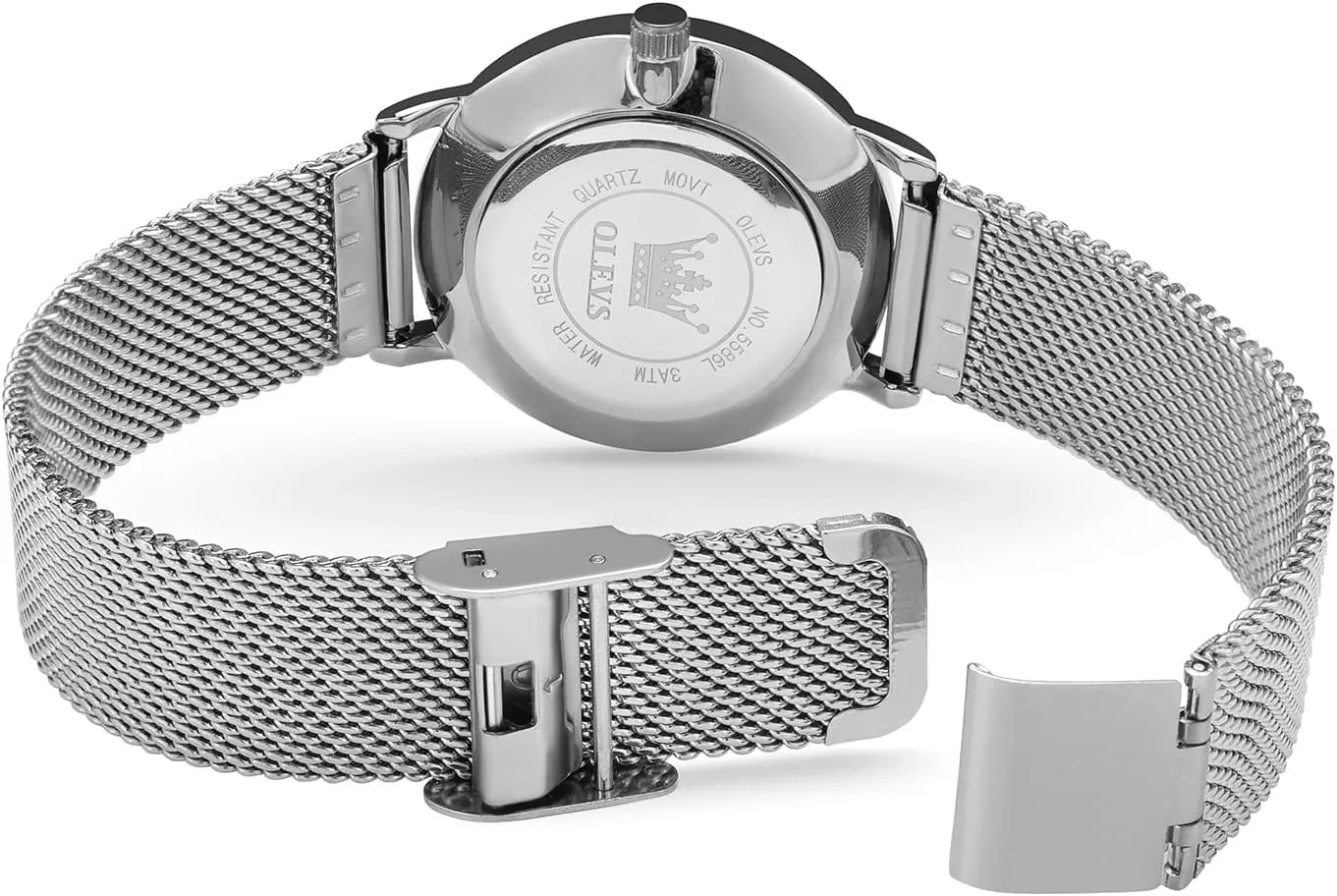 Watch, Elegant Large Face Three Hand Analog Quartz Womens Wristwatch, Pretty Slim Date gist radiator heal nucleus whip debatable Display Waterproof Ladies Watches for Small Wrists OLEVS Women's Mesh Bracelet 