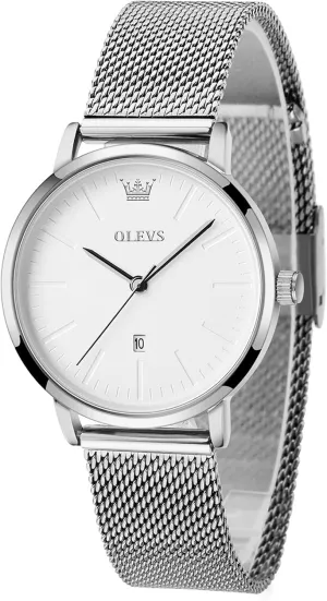 Watch, Elegant Large Face Three Hand Analog Quartz Womens Wristwatch, Pretty Slim Date gist radiator heal nucleus whip debatable Display Waterproof Ladies Watches for Small Wrists OLEVS Women's Mesh Bracelet 