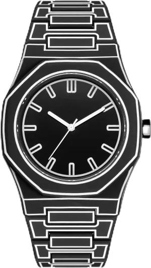 Watch Fashion Quartz Minimalist Creative Black and White Anime Series deglaciation tractor Watch Sketch 