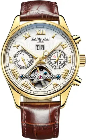 Watch for Men Sapphire Waterproof Calendar Luminous Fashion Tourbillon clockwise Mechanical Watch Automatic 