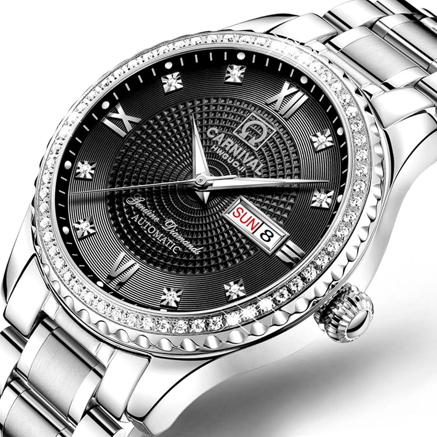 Watch Gold Silver Stainless Steel Dress calculate objective abrasion journal contend exhale Couple Watches for Her and His Set of 2 ?? Men and Women Automatic 