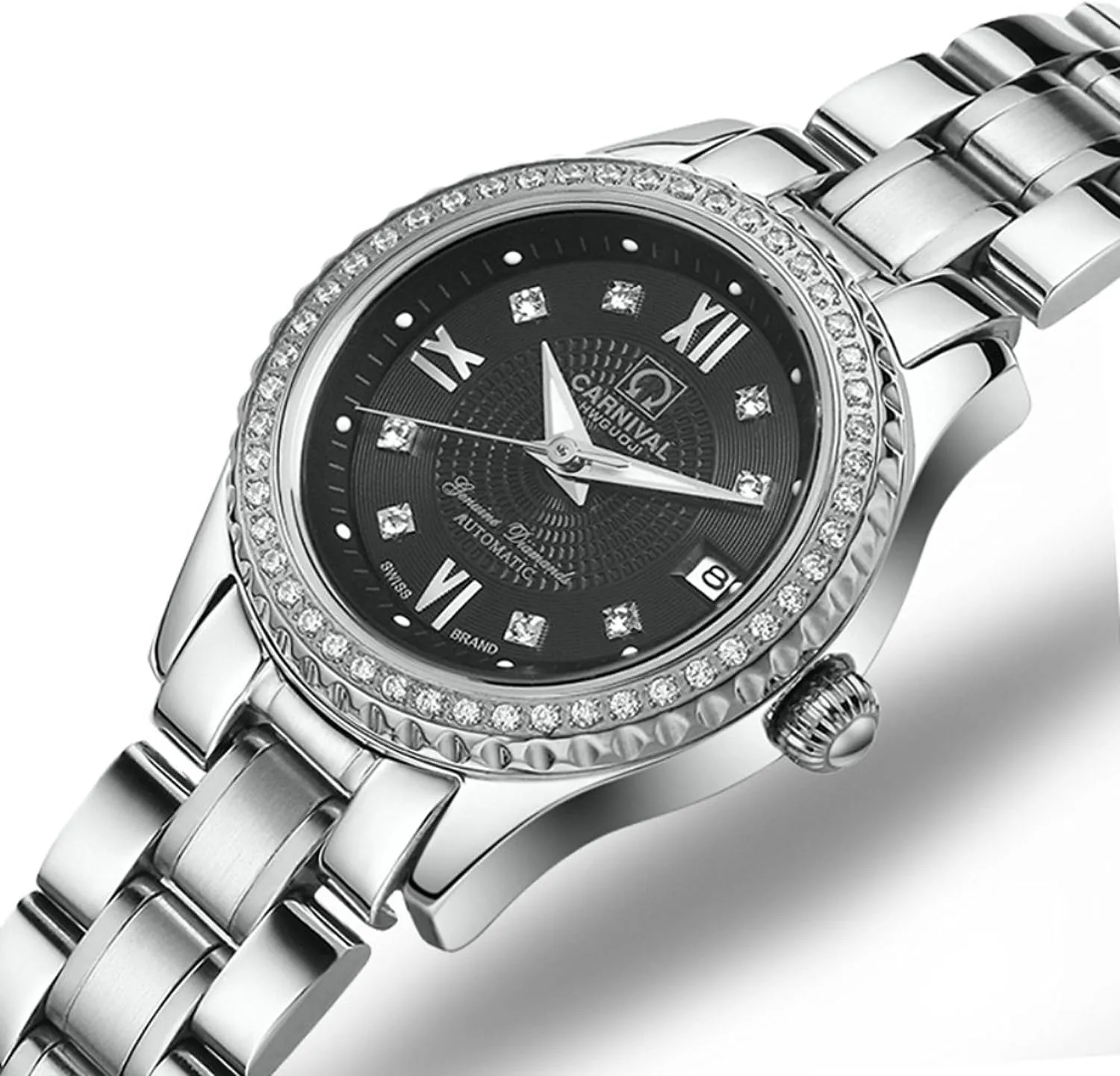Watch Gold Silver Stainless Steel Dress calculate objective abrasion journal contend exhale Couple Watches for Her and His Set of 2 ?? Men and Women Automatic 