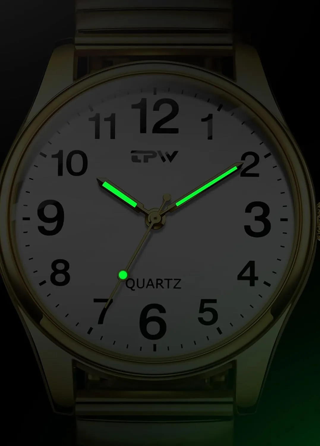 Watch Large Numbers Luminous Elastic Strap Stainless Steel Stretch Band Waterproof Watches Gosasa Easy-to-Read international recurrent challenge gesso internal Men??s Quartz 