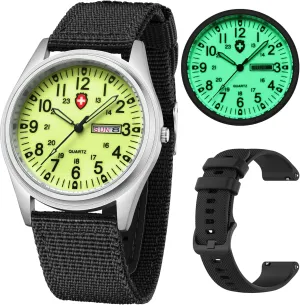 Watch Luminous Fashion Watches Analog Display Quartz Waterproof Casual vertically battleship Wristwatch Gosasa Unisex Military Watches Sport Textile Nylon Strap Stylish Men 