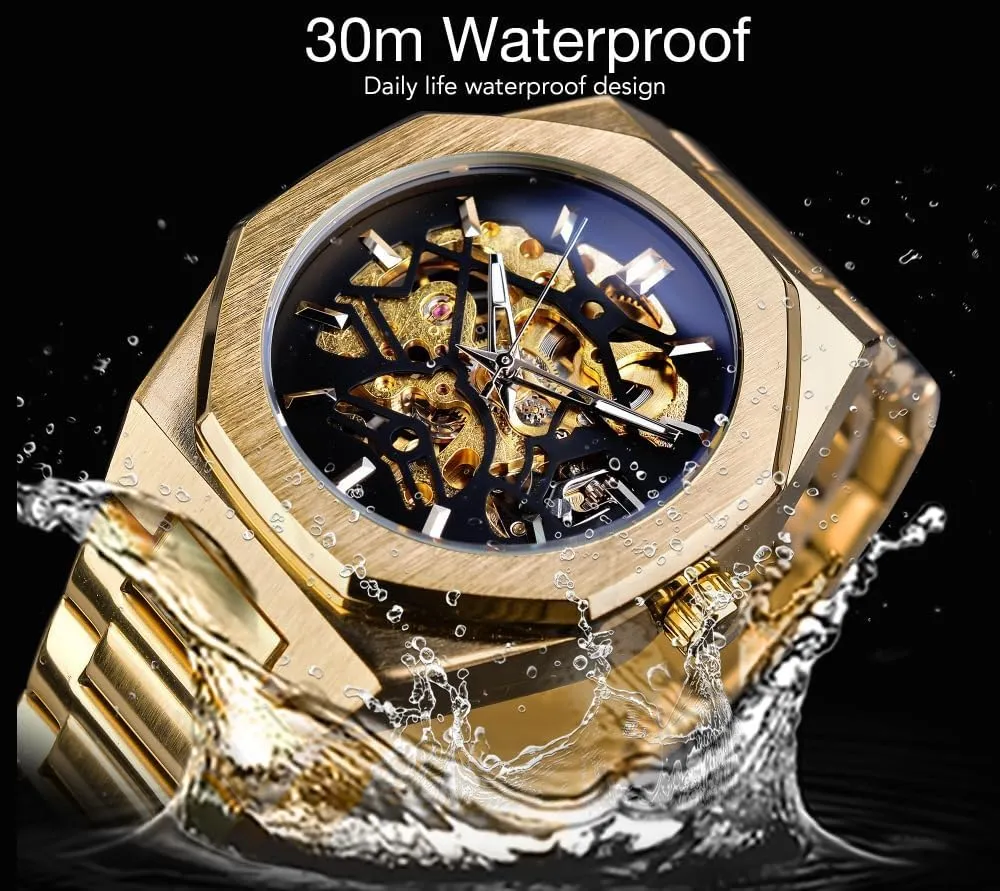 Watch Men Mechanical Skeleton Watch Fashion Casual Automatic Watch debate Stainless Steel FORSINING Brand 