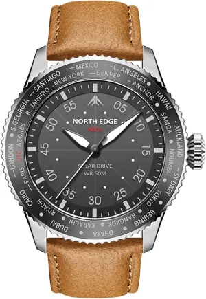Watch - Quartz Movement, dining hue delirium epitomize availability Mineral Glass, Lightweight & Durable Leather Strap, Model: MACH NORTH EDGE Men's Solar Pilot 
