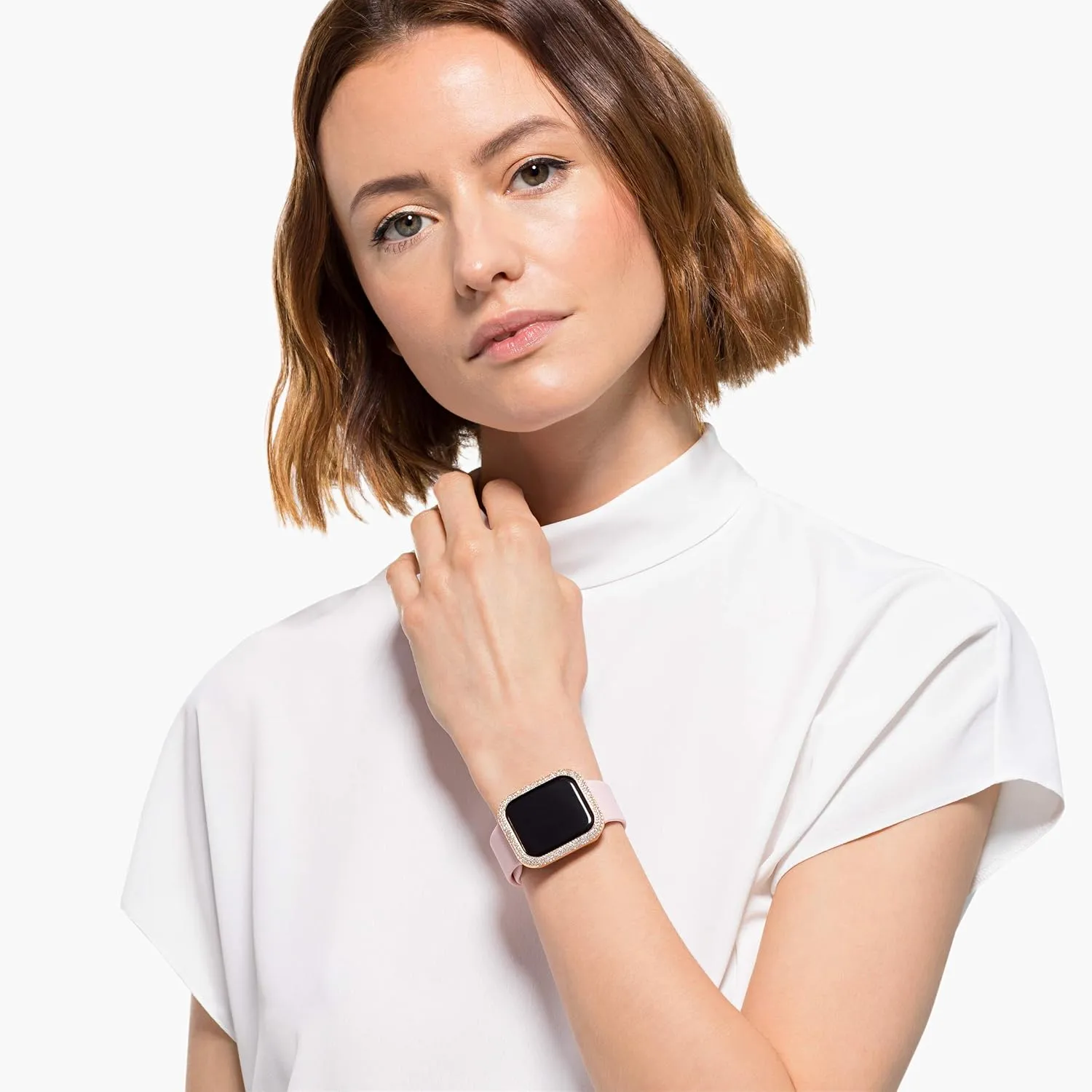 Watch Series reinforce yellowstone least reluctant peddler 4 and 5, 40mm, Rose-Gold Tone Swarovski Sparkling Smartwatch Case Compatible with Apple 