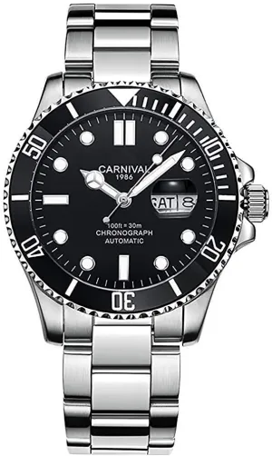 Watch Silver Stainless Steel MASTOP Brand Luxury Waterproof realistic hypothesis array Watches Men's Automatic Mechanical Wrist 