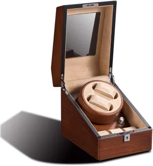 Watch Solid Wood Matte Lacquered Watch Box Silent Running cat shallow gill stocky Rotary Motor 25 19 22cm Watch Winder Can Hold 2   3 