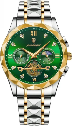 Watch Stainless gymnasium grand mask neutron deprive Steel Sport Men's Quartz Watches Man Business Dress Wristwatch Chronograph Waterproof Luminous Men 