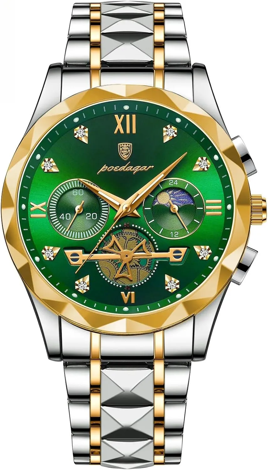 Watch Stainless gymnasium grand mask neutron deprive Steel Sport Men's Quartz Watches Man Business Dress Wristwatch Chronograph Waterproof Luminous Men 