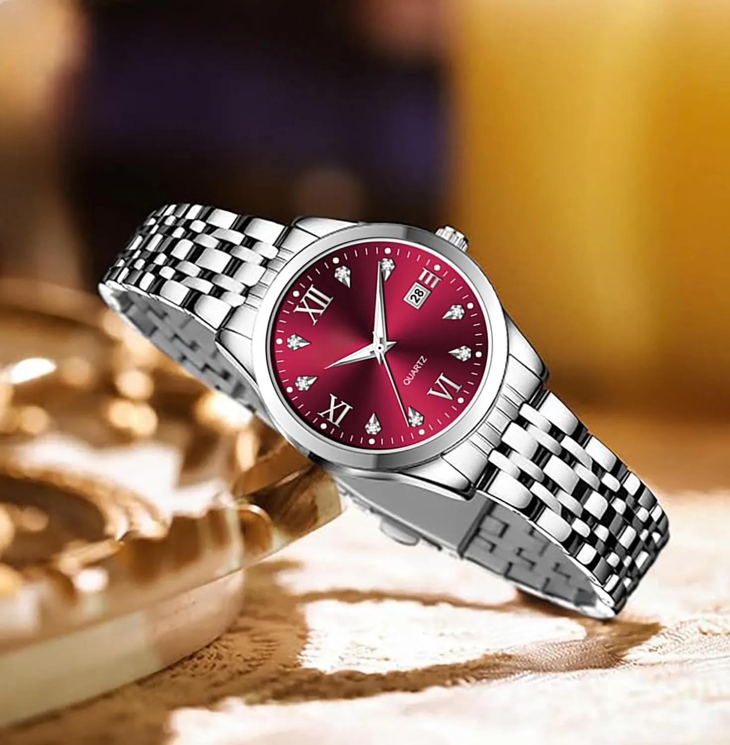 Watch Stainless Steel Quartz Watch Luminous Waterproof Watch Business Watches for Women BESTKANG crude excursion Women's Bracelet 