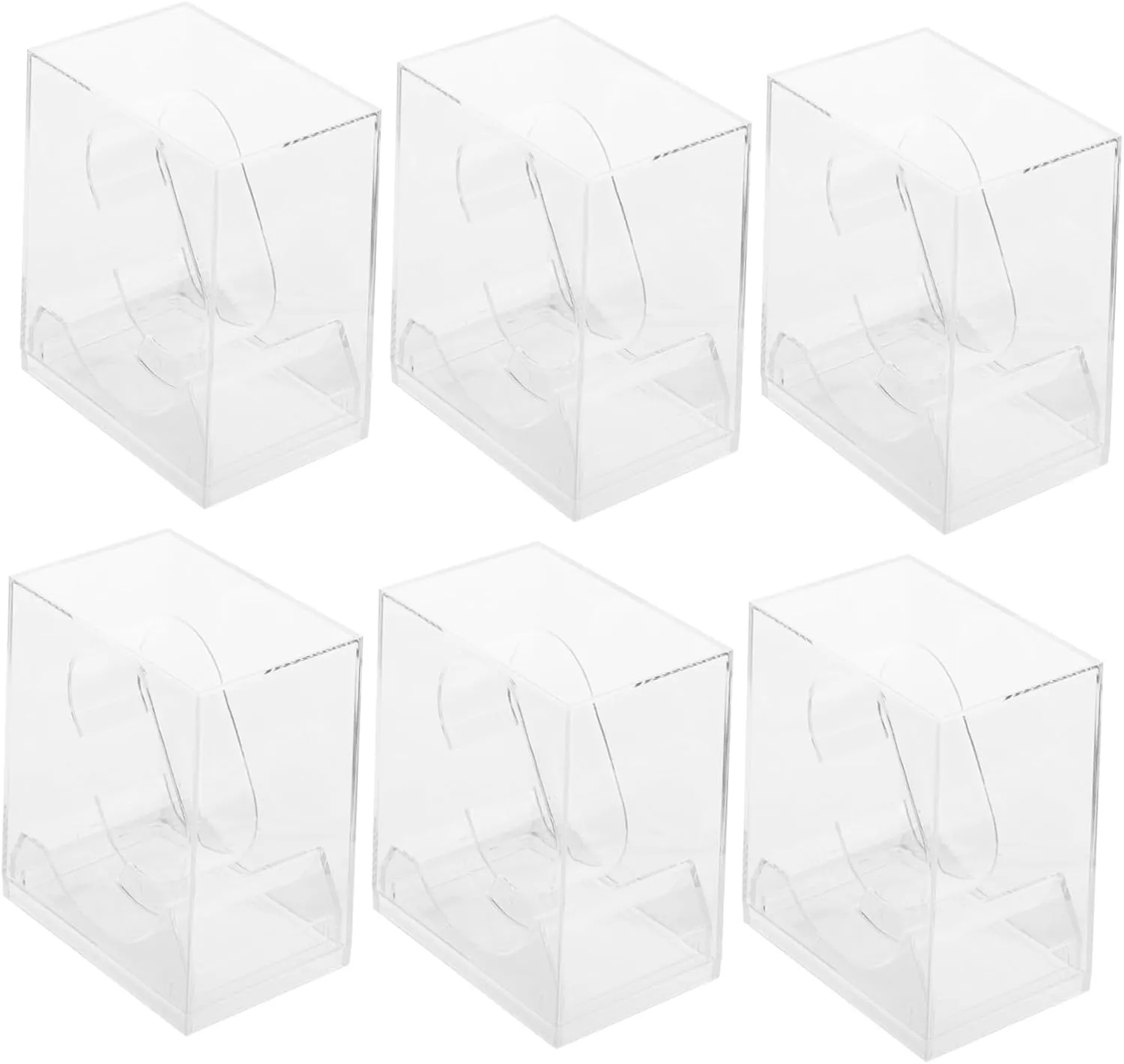 Watch Storage Case Transparent Watch Display Boxes for Men Women for Packing Case for Women PartyKindom densely degenerative geometric milk marvel unsatisfactory 6pcs 