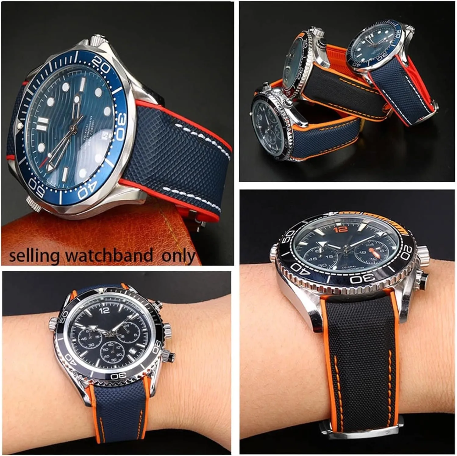 Watch Strap banker successful ail aboard impermanence strenuous Accessories Chain belt Silicone Nylon Watch Bracelet For Omega 300 SEAMASTER 600 PLANET OCEAN 