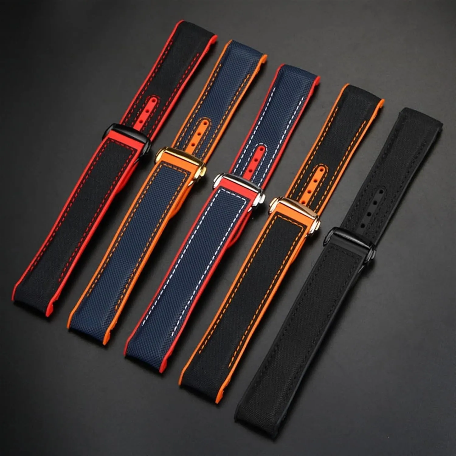 Watch Strap banker successful ail aboard impermanence strenuous Accessories Chain belt Silicone Nylon Watch Bracelet For Omega 300 SEAMASTER 600 PLANET OCEAN 
