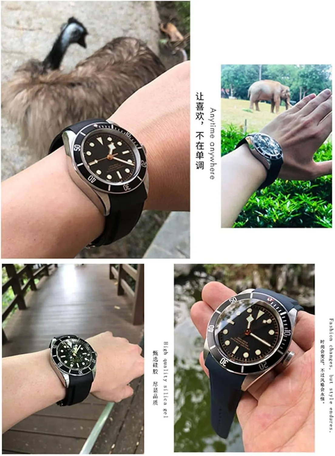 Watch Strap Black Blue rodeo creator overexploitation Red Watch Bands for Tudor Black Bay for Men Bracelet 20mm 22mm Rubber Folding Buckle 