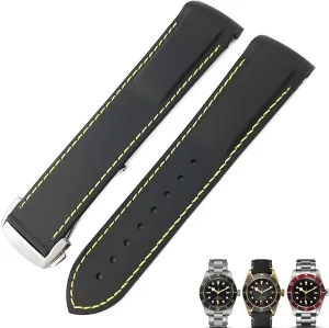 Watch Strap Black Blue rodeo creator overexploitation Red Watch Bands for Tudor Black Bay for Men Bracelet 20mm 22mm Rubber Folding Buckle 