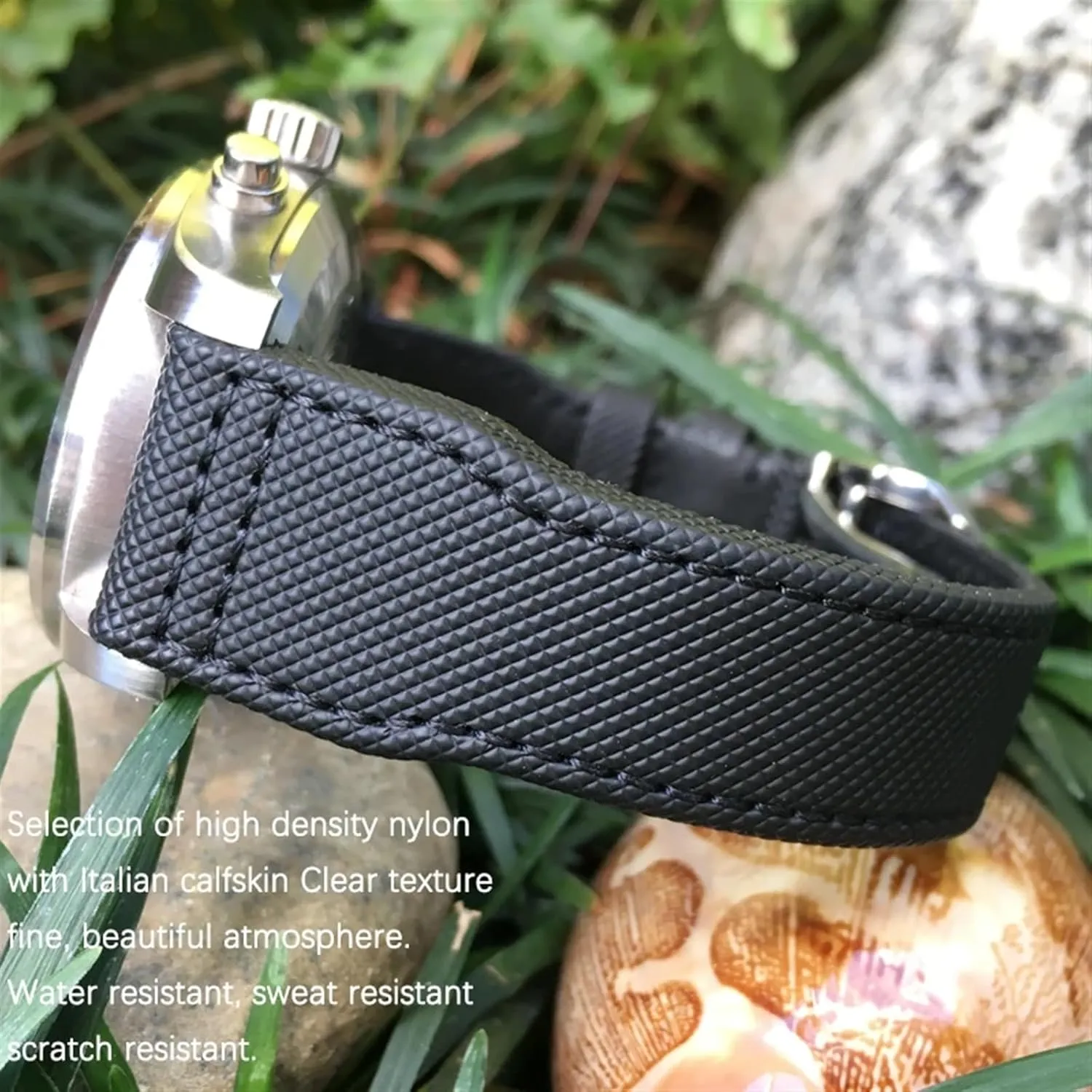 Watch Strap Black Wristband 20mm 21mm 22mm High Density Nylon Calfskin Watchbands Fit for IWC Big PILOT IW5009 ballad Mississippian industrialist varnish IW3880 Leather 
