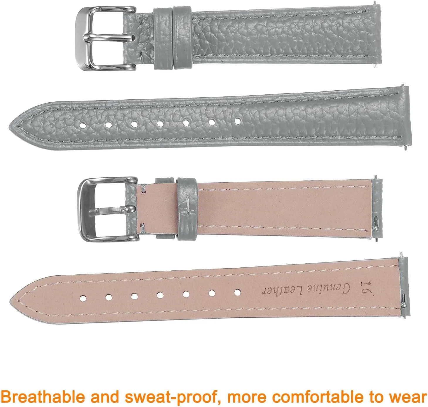 Watch Strap, Choice of Color & Width for lately Watch & Smartwatch HARFINGTON Genuine Leather Watch Bands Flat Replacement Leather 