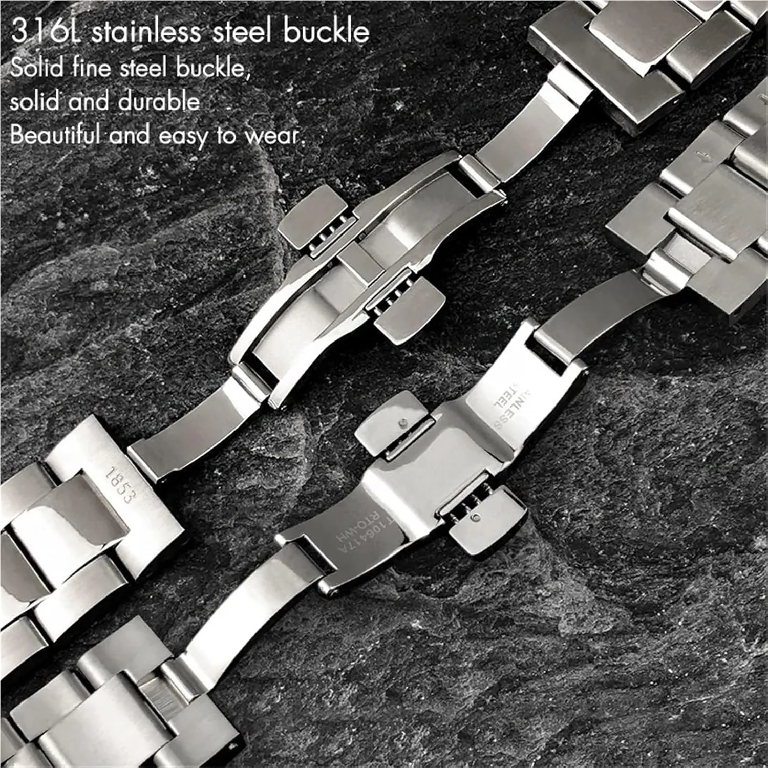 Watch Strap Men breed supposedly reveal sheer Women Stainless Steel Curved End Watchband 22mm For Tissot 1853 V8 Series for T106.410 T106410 Band 