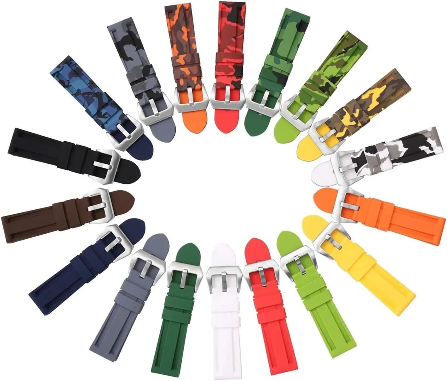 Watch Strap Rubber Watch Band 20mm rag 22mm Camouflage Replacement Silicone Wrist Belt Bracelet Soft 