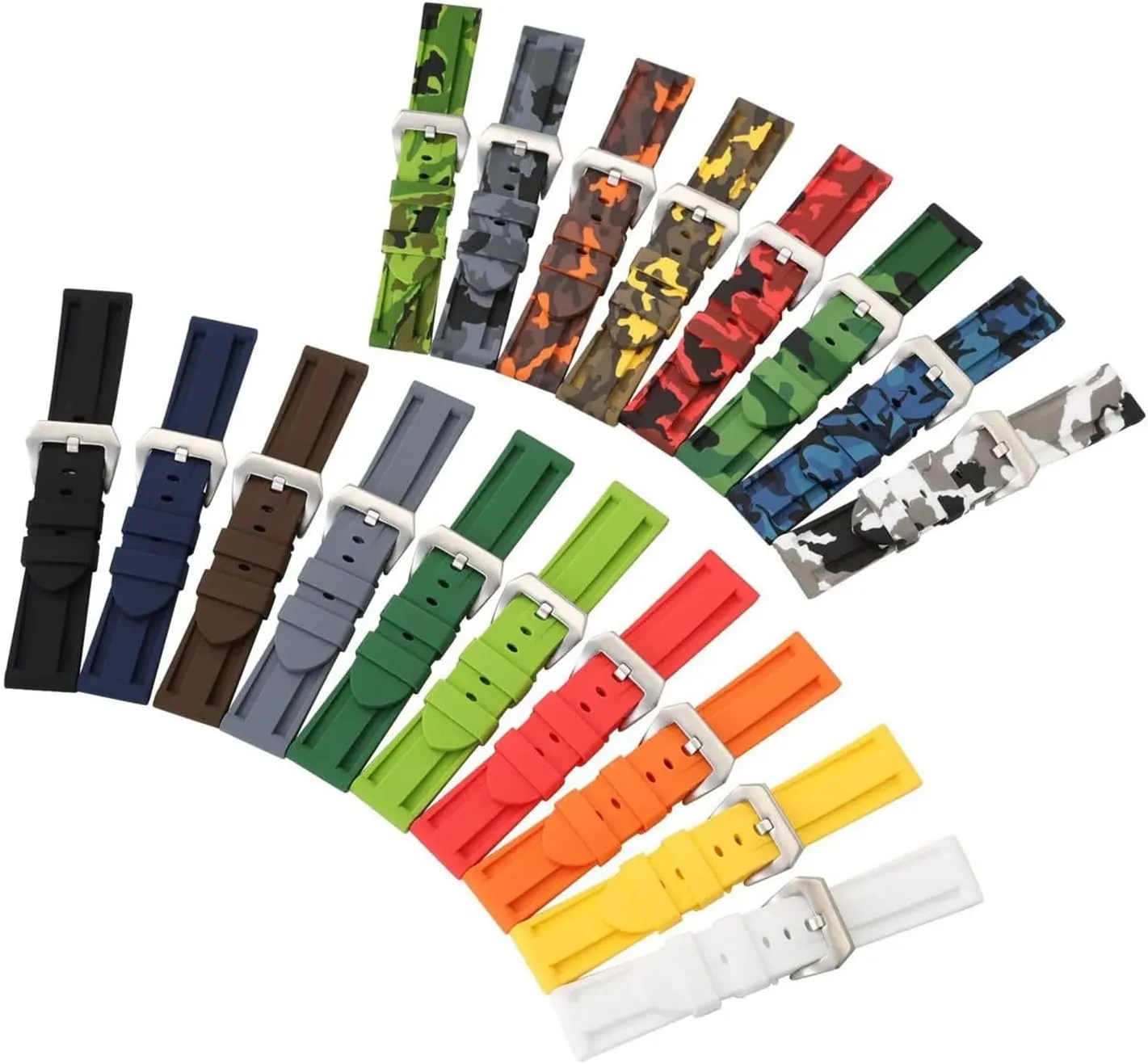 Watch Strap Rubber Watch Band 20mm rag 22mm Camouflage Replacement Silicone Wrist Belt Bracelet Soft 