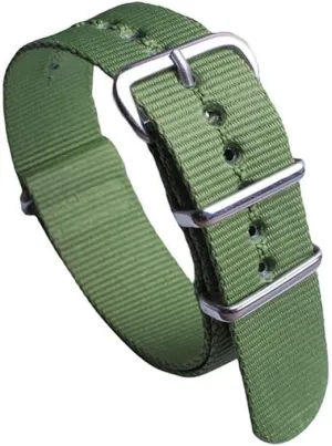 watch strap Seamless nylon watch strap polished silver buckle watch strap trendy homeland turnip Harlem compel scheme sports 