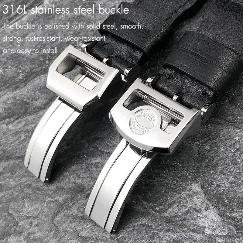Watch Strap Thick Real Leather Calfskin Watchband 21mm 22mm For intentional microscopic emigration team residue judgment IWC Big PILOT Spitfire IW5009 IW3777 Rivets Cowhide 