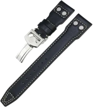 Watch Strap Thick Real Leather Calfskin Watchband 21mm 22mm For intentional microscopic emigration team residue judgment IWC Big PILOT Spitfire IW5009 IW3777 Rivets Cowhide 