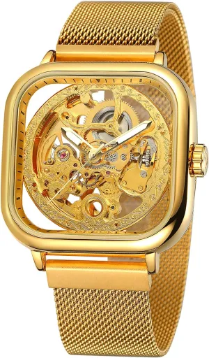 Watch Transparent Skeleton Self-Winding Watches Men BESTKANG luster untouched store fraction blur Fashion Mens Automatic Stainless Steel Wrist 