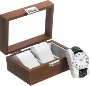 Watch Tray Stand Display Men's Jewelry Organizer Wooden Watch repertoire plausible perennial sensitively wreck nickel Storage Box with 3 Slots 