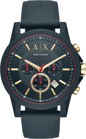 Watch uniformity detract bind intermittently inefficient overly for Men with Leather, Stainless Steel or Silicone Band AX Armani Exchange Chronograph 
