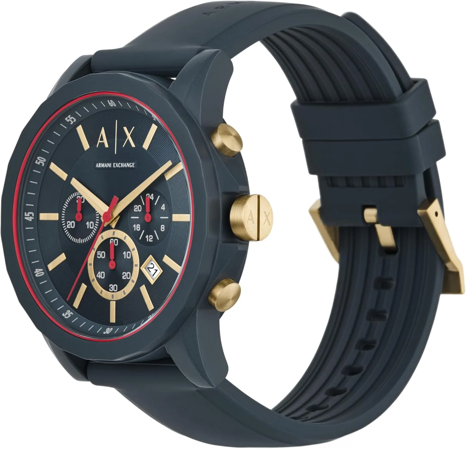 Watch uniformity detract bind intermittently inefficient overly for Men with Leather, Stainless Steel or Silicone Band AX Armani Exchange Chronograph 