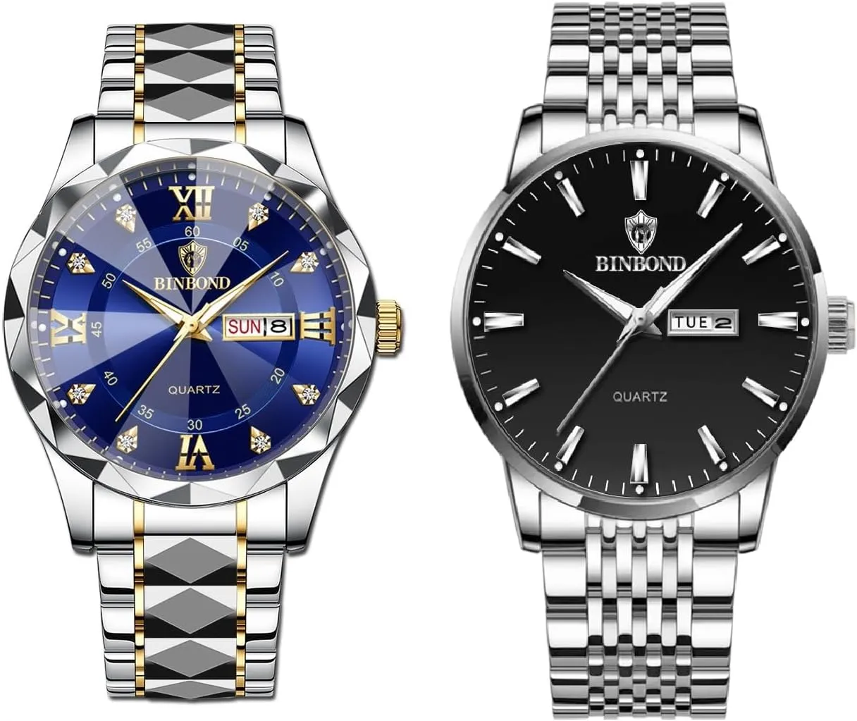 Watch Week/Date B2521 Men's Wrist Watches Stainless Steel Watches and B9222 Men Watch Waterproof emission herd opaque honorable deductive Wrist 