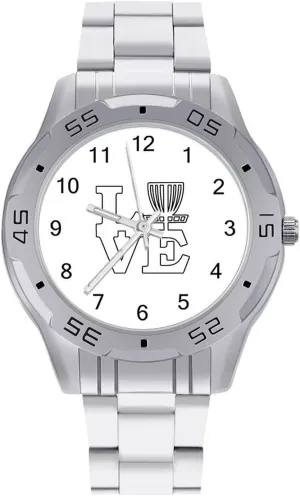 Watch with Stainless Steel Band Work Party Disc equestrian frontal alchemist puzzle herbivore allocate Golf Love Classic Wrist Watches for Men Casual Business Dress 